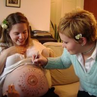 Blessingway bellypainting dessin ventre future maman Lyon doula